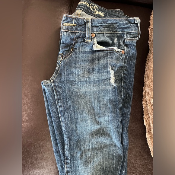 American Eagle distressed, skinny 77, stretch, low rise, jeans size 0 Reg - Picture 5 of 10